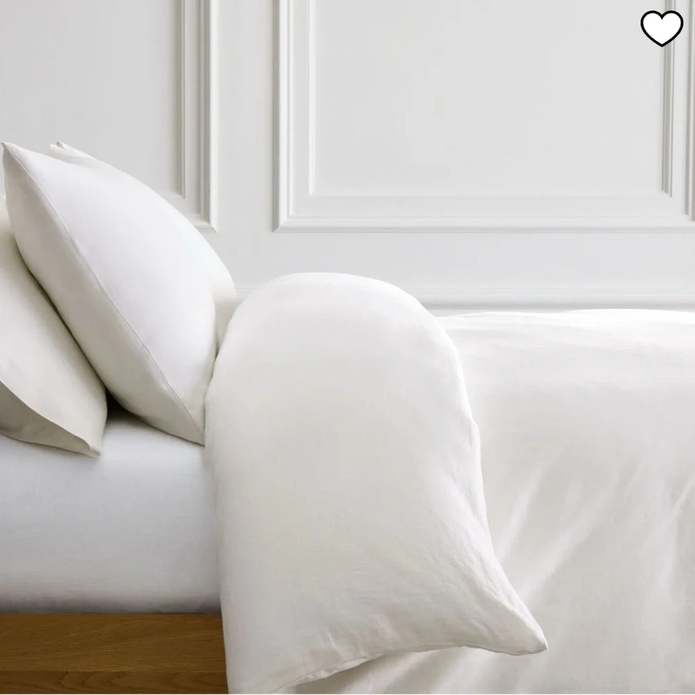 West Elm White Linen Duvet Cover king size